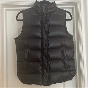 J.crew Shiny Black Down Puffer Vest